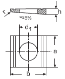 DIN 434 Шайба косая квадратная, для швеллеров, аналог ГОСТ 10906-78