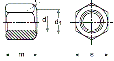 DIN 6330 Гайка высокая шестигранная, диаметр от М6 до М30, аналоги ГОСТ 15523-70, ГОСТ 15525-70