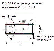 DIN 913 Винт установочный с плоским концом, ГОСТ 11074-93, ISO 4026