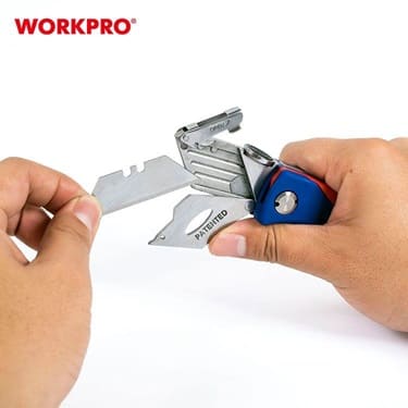 Workpro нож складной с быстросменными трапециевидными лезвиями WP211006