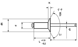 Вытяжные заклёпки 2.4, 3.0, 3.2, 4.0, 4.8, 5.0 мм комбинированные AL/A2