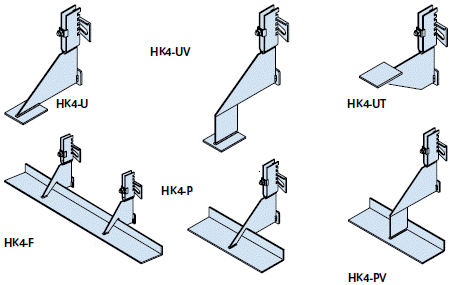 Варианты кронштейнов HALFEN HK4 для кирпичных вентилируемых фасадов