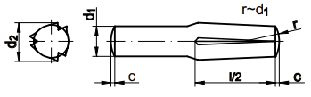 DIN 1474 Штифт забивной цилиндрический с насечкой на половину длины, аналог ISO 8741