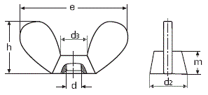 DIN 315 Гайка-барашек (барашковая) с округлыми лепестками от М3 до М24