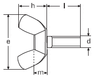 DIN 316 Винт-барашек с прямоугольными лепестками М3, М4, М5, М6, М8, М10, М12