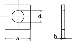 DIN 436 Шайбы квадратные плоские для деревянных конструкций