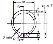 Кольцо стопорное наружное дюймовое SH (DIN 471)
