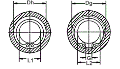 Кольцо стопорное внутреннее дюймовое HO (DIN 472), габариты
