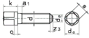 DIN 480 Винт с квадратной головкой, подголовником и закругленным концом
