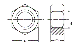 UNI 5587 Гайки шестигранные высокие диаметр от М3 до М80