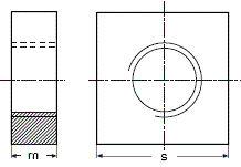 DIN 562 Гайка квадратная низкая плоская размеры от М2 до М10