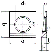 DIN 6917 Шайба косая прямоугольная с проточкой для двутавров