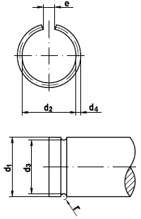 DIN 7993 А Кольца стопорные наружные, размеры от 4 до 70 мм