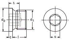 Заглушка стальная резьбовая для труб DIN 908 с внутренним шестигранником