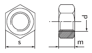 Гайка с мелким шагом резьбы DIN 971, аналог ISO 8673, ISO 8674.