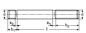 DIN 938 Шпилька резьбовая оцинкованная, 1d с метрической резьбой от М5 до М30