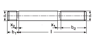 DIN 939 Шпилька резьбовая оцинкованная, 1.25d с метрической резьбой от М5 до М30