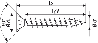 Саморезы универсальные оцинкованные 2.5, 3, 3.5, 4, 4.5, 5, 6 мм по дереву