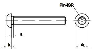 Винт антивандальный Torx-Pin с полукруглой головкой 88116