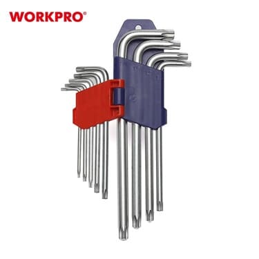 Workpro набор г-образных ключей Torx с отверстием 9
